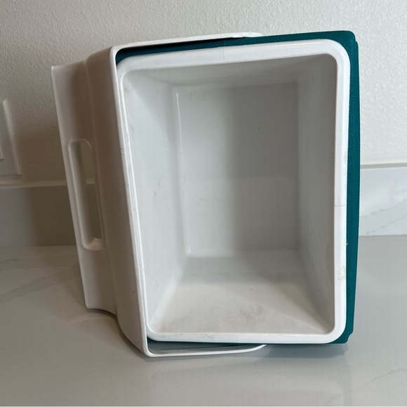 Vintage 90s Little Playmate Delux by Igloo Push Button Cooler - Green Purple - Picture 13 of 13